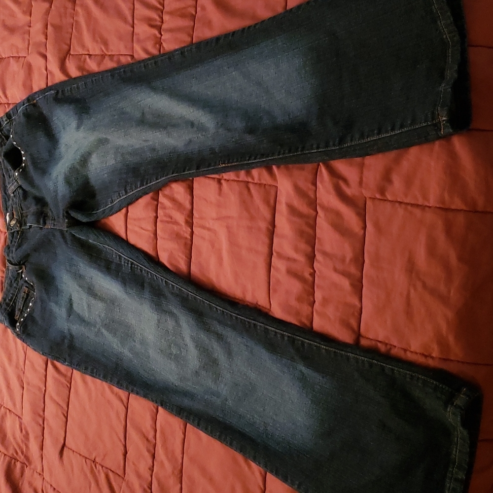 FL denim jeans with jeweled pockets